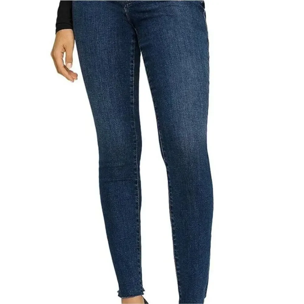 Good American Women's Good Waist Crop Jeans Size‎ 0/25 Raw Hem High-Rise Skinny